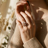 Flower Ring with Sparkling Crystal