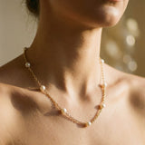 Gold Small Pearl Necklace