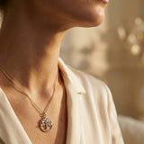 Gold Tree of Life Cubic Zirconia Necklace
