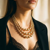 Statement Layered Gold Necklace