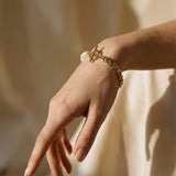 Elegant Gold Pearl Bracelet
