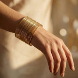 Gold Spiral Open Bangle