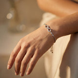 Adjustable Silver Bracelet with Infinity Symbol