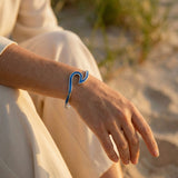 Silver Bracelet with Ocean Wave Opal