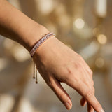 Adjustable Cubic Zirconia Bracelet in Gold and Silver