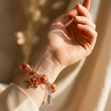 Silver Autumn Leaf and Butterfly Bracelet