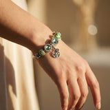 Silver and Green Crystal Bracelet