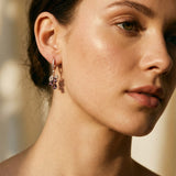 Elegant Gold Earrings with Garnet Crystal