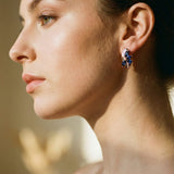 Elegant Earrings with Blue Crystal