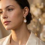 Luxurious Gold Earrings with Pearls