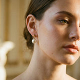 Gold Earrings with Pearls