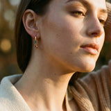 Elegant Small Earrings with Green Cubic Zirconia