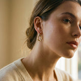 Vintage Two-Tone Metallic Earrings