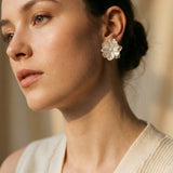Simple White Petal Earrings
