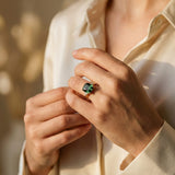 Elegant Ring with Square Emerald