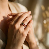 Vintage Ring with Multicolour Cubic Zirconia