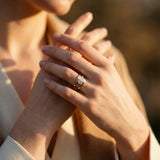 Vintage Irregular Gold Ring with Cubic Zirconia