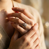 Vintage Gold Ring with Cubic Zirconia Gemstone