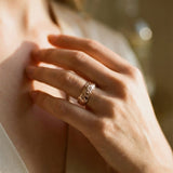 Vintage Gold Ring with Pink Flower