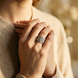 Vintage Layered Ring with Cubic Zirconia