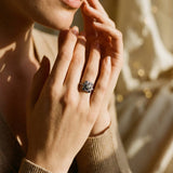 Vintage Silver Ring with Blue Cubic Zirconia