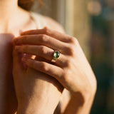 Vintage Ring with Round Green Stone