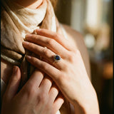 Sparkling Dark Blue Cubic Zirconia Ring