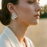 Vintage White Floral Earrings