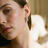 Sparkling Silver Rectangle Earrings