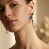 Vintage Gold Blue Pearl Earrings