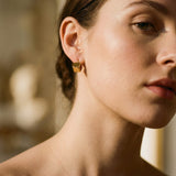Elegant Cube-Shaped Gold Earrings