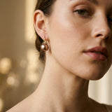 Thick Gold Pearl Earrings