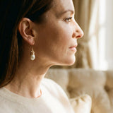 Vintage Gold Wire Earrings with Pearls