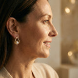 Elegant Openwork Triangle Earrings with Pearls