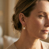 Elegant Openwork Triangle Earrings with Pearls