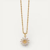 Gold Sunflower Crystal Necklace