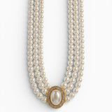 Elegant Three-Pearl Necklace