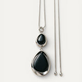Vintage Elegant Black Stone Pendant Necklace