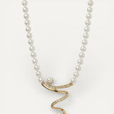 Natural Pearl Necklace and Earrings Set
