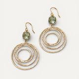 Vintage Gold Earrings with Spiral Design and Cubic Zirconia