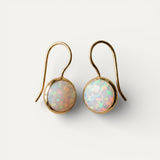 Vintage Gold Earrings with Opal Stone
