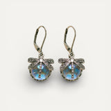 Vintage Gold Dragonfly Earrings with Ball
