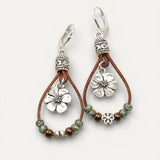 Vintage Floral Leather Earrings