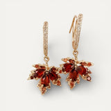 Gold Leaf Earrings with Cubic Zirconia
