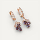 Elegant Gold Earrings with Garnet Crystal