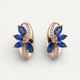 Elegant Earrings with Blue Crystal