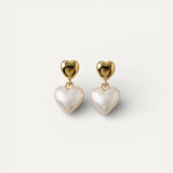Elegant Gold Heart Earrings with Pearls
