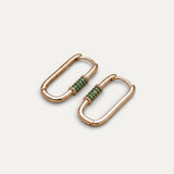 Elegant Small Earrings with Green Cubic Zirconia