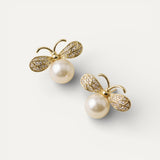 Dragonfly Earrings with Pearls
