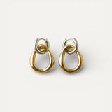 Vintage Two-Tone Metallic Earrings